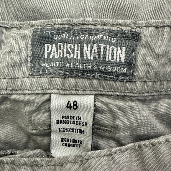 Parish Nation Cargo Pants Men's Size 48 Gray Cotton Pockets - Picture 5 of 5